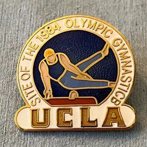 Gymnastics Olympic Brooch Pin ~ 1984 Los Angeles ~ UCLA ~ Cloisonné
